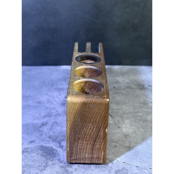 Vintage Lasercraft Engraved Wood Desk Organizer Pen Pencil Card Stand Duck Motif - Picture 5 of 7